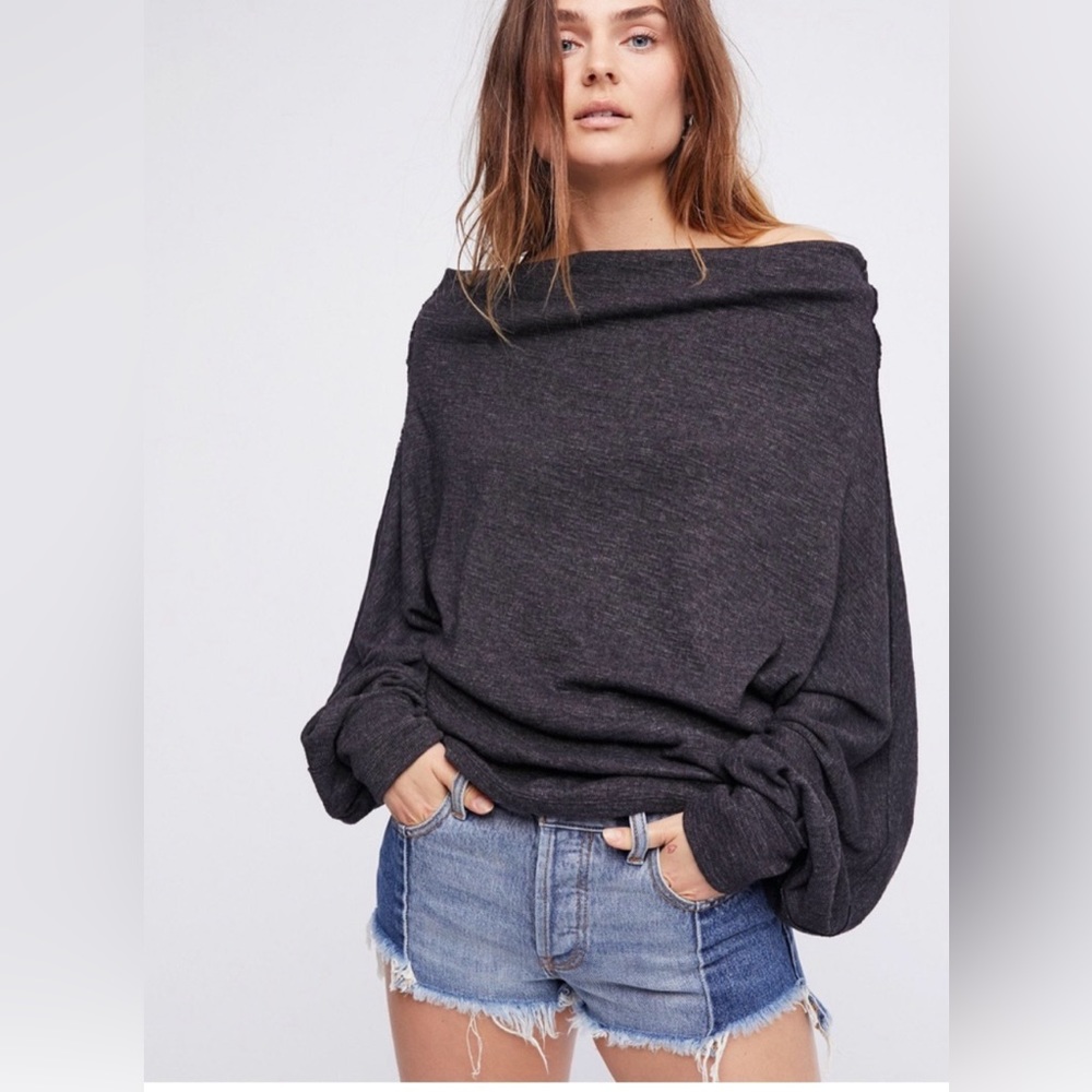 Free People We The Free Skyline Thermal Off-the-Shoulder Top - Picture 3 of 8